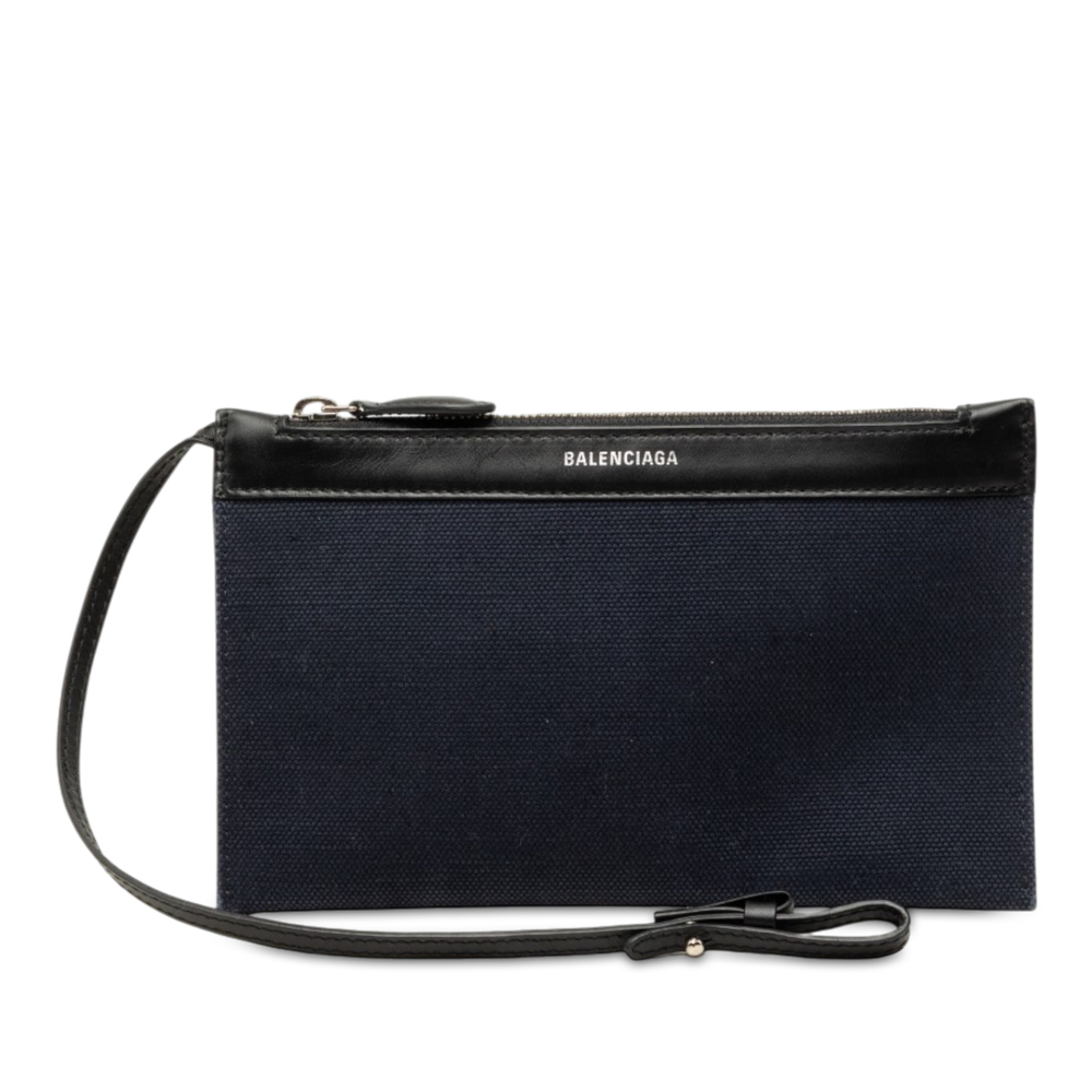 Pre-Loved Balenciaga Canvas Navy Cabas Pouch